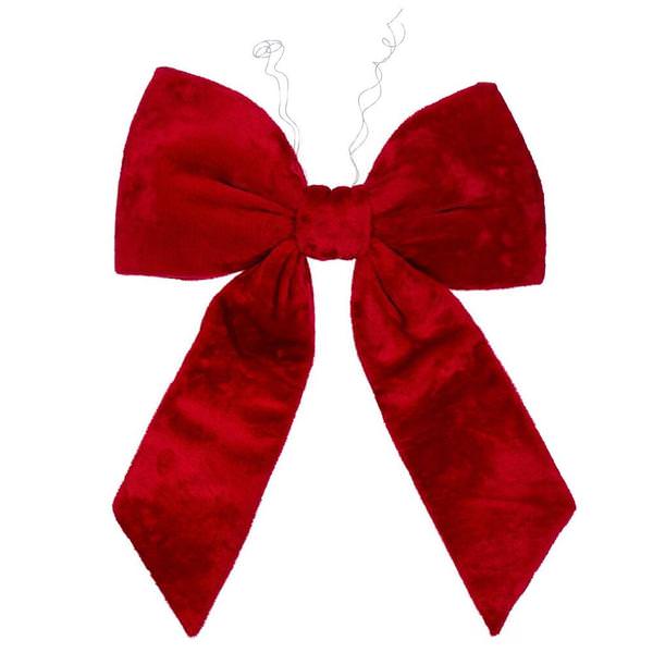 24" x 32" Red Faux Fur Bow