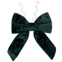 Vickerman 12" x 15" Dark Green Faux Fur Christmas Bow