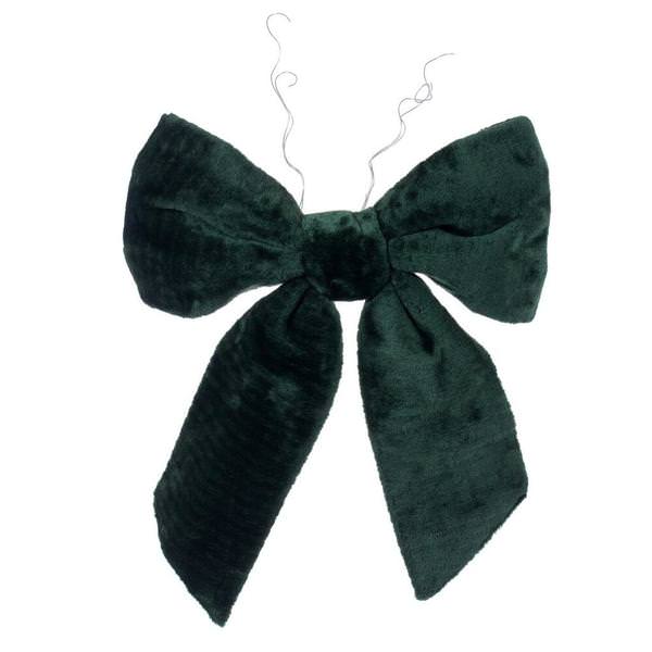 18" x 23" Dark Green Faux Fur UV Bow