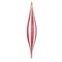 Vickerman 13" White / Red Glitter Oval Drop Ornament (2 Pack)