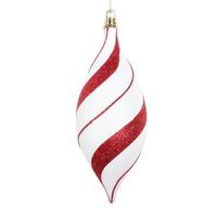 Vickerman 7" White/Red Glitter Shuttle Ornament (3 Pack)