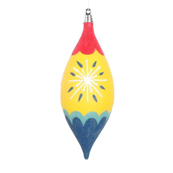 7" Yellow Hand-Painted Shuttle Ornament (3 Pack)