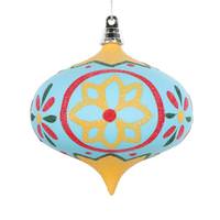 Vickerman 4" Light Blue Hand-Painted Onion Ornament (3 Pack)