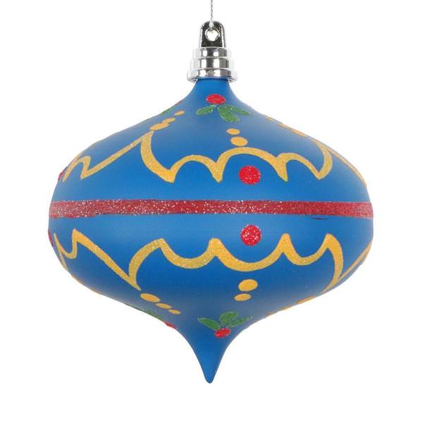 4" Blue Hand-Painted Onion Ornament (3 Pack)