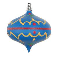 Vickerman 4" Blue Hand-Painted Onion Ornament (3 Pack)
