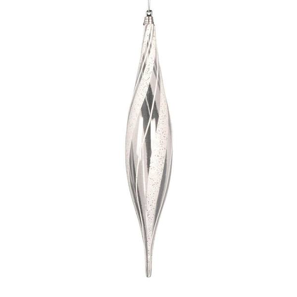 13" Clear Shuttle White / Silver Ornament (2 Pack)