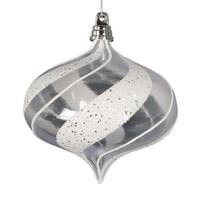 Vickerman 4" Clear Glitter Onion Ornament (3 Pack)