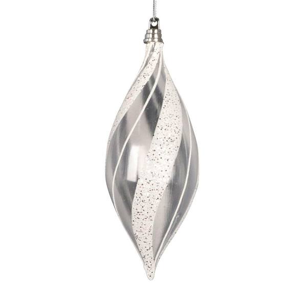 7" Clear White / Silver Shuttle Ornament (3 Pack)