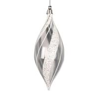 Vickerman 7" Clear White / Silver Shuttle Ornament (3 Pack)