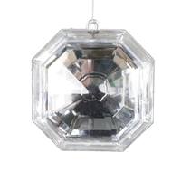 Vickerman 6" Silver Square Jewel Glitter Ornament Assortment (2 Pack)