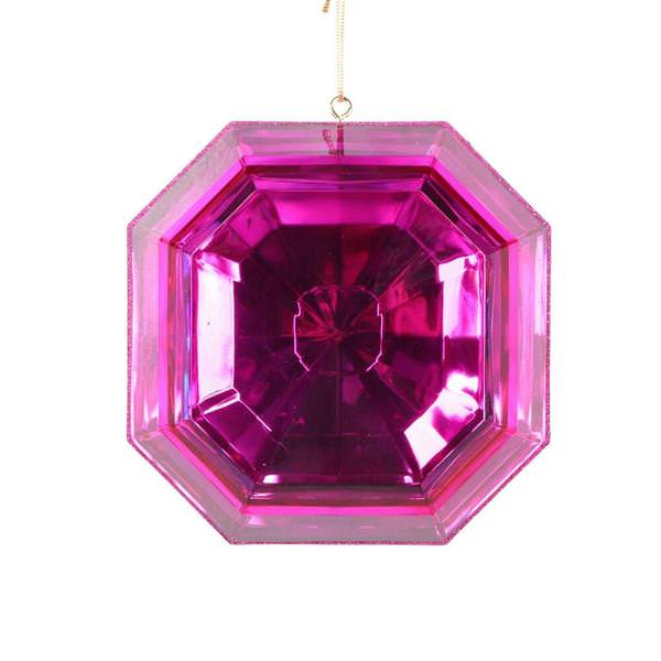 6" Pink Square Jewel Glitter Ornament Assortment (2 Pack)