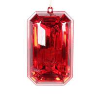 Vickerman 8" Red Rectangle Jewel Glitter Ornament Assortment (2 Pack)