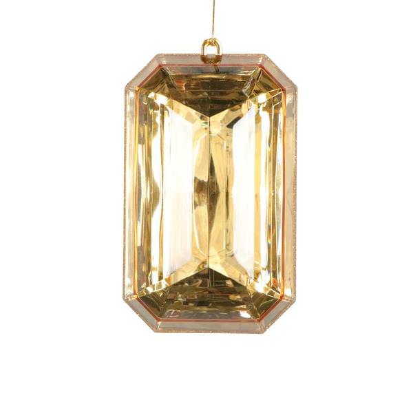 8" Gold Rectangle Jewel Glitter Ornament Assortment (2 Pack)