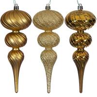 Vickerman 8" Gold Swirl Finial Ornament Assortment (6 Pack)
