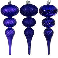 Vickerman 8" Purple Swirl Finial Ornament Assortment (6 Pack)