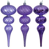 View 8" Lavender Swirl Finial Ornament Assortment (6 Pack)