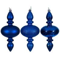 Vickerman 8.2" Blue Swirl Finial Ornament Assortment (6 Pack)