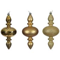 Vickerman 8.2" Gold Swirl Finial Ornament Assortment (6 Pack)
