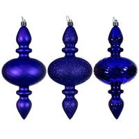 Vickerman 8.2" Purple Swirl Finial Ornament Assortment (6 Pack)