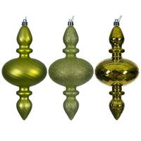 Vickerman 8.2" Lime Swirl Finial Ornament Assortment (6 Pack)