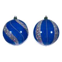 Vickerman 6" Blue Pearl Sequin Ball Ornament (4 Pack)