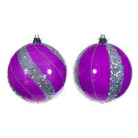 Vickerman 4" Hot Pink Pearl Sequin Ball Ornament (6 Pack)