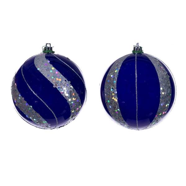 4" Purple Pearl Sequin Ball Ornament (6 Pack)