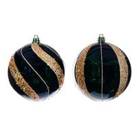 Vickerman 4" Midnight Green Pearl Sequin Ball Ornament (6 Pack)