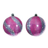 Vickerman 4" Pink Pearl Sequin Ball Ornament (6 Pack)