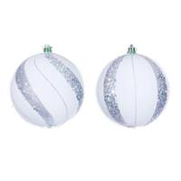 Vickerman 4.75" White Pearl Sequin Ball Ornament (4 Pack)