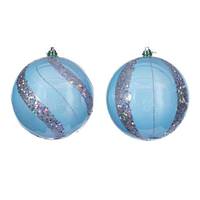 Vickerman 4.75" Baby Blue Pearl Sequin Ball Ornament (4 Pack)