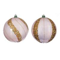 Vickerman 4.75" Rose Gold Pearl Sequin Ball Ornament (4 Pack)