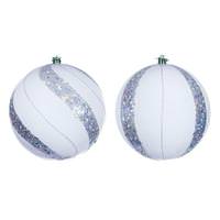 Vickerman 6" White Pearl Sequin Ball Ornament (4 Pack)