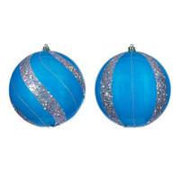 Vickerman 6" Turquoise Pearl Sequin Ball Ornament (4 Pack)