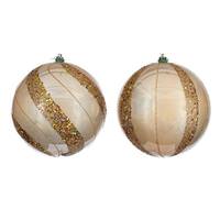 Vickerman 6" Champagne Pearl Sequin Ball Ornament (4 Pack)