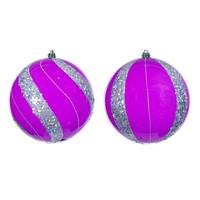 Vickerman 6" Hot Pink Pearl Sequin Ball Ornament (4 Pack)