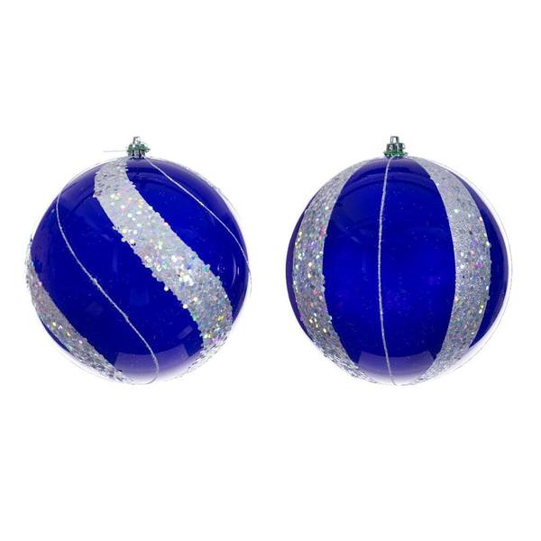 6" Purple Pearl Sequin Ball Ornament (4 Pack)