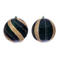 Vickerman 6" Midnight Green Pearl Sequin Ball Ornament (4 Pack)