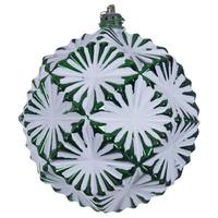 Vickerman 4" Emerald Etch Prism Design White Brush Ornament (6 Pack)