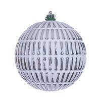 Vickerman 4" Silver Etch Line White Brush Ornament (6 Pack)