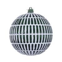 Vickerman 4" Emerald Etch Line White Brush Ornament (6 Pack)