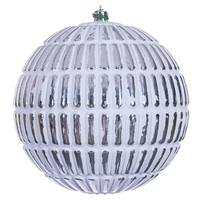 Vickerman 6" Silver Etch Line White Brush Ornament (4 Pack)