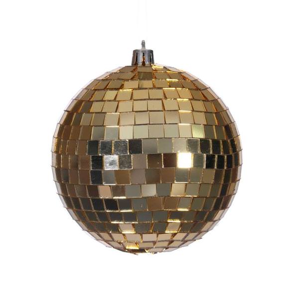 4" Gold Mirror Ball Ornament (6 Pack)