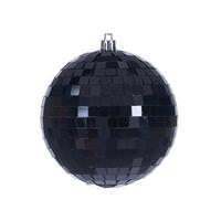 View 4" Black Mirror Ball Ornament (6 Pack)