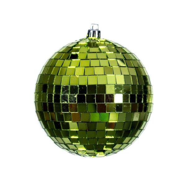 4" Lime Mirror Ball Ornament (6 Pack)