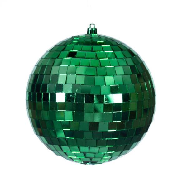 4.75" Green Mirror Ball Ornament (4 Pack)