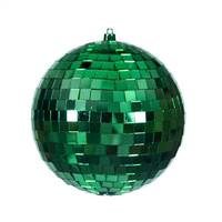 View 4.75" Green Mirror Ball Ornament (4 Pack)
