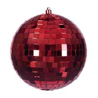 Vickerman 6" Red Mirror Ball Ornament (4 Pack)