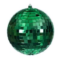 View 6" Green Mirror Ball Ornament (4 Pack)
