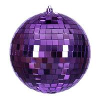 View 6" Purple Mirror Ball Ornament (4 Pack)